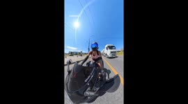 Motorcycle Keeps Going After Biker Girl Falls Off