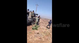 Syria: A video shows the Druze armed groups using heavy weapons in the attack on internal security forces in the Tal Hadid area in the western countryside of As-Suwayda, violating the ceasefire