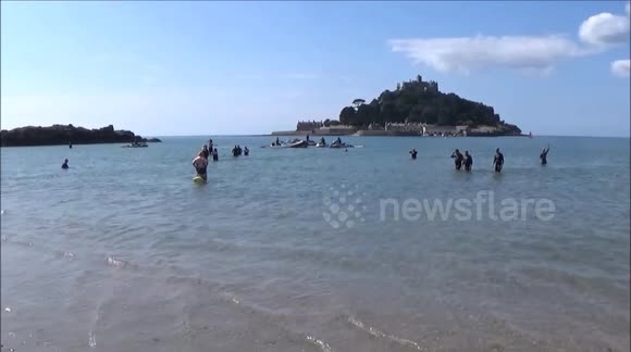 Chestnut Appeal ,Big Swim at Marazion Cornwall on 2nd August Part 1,