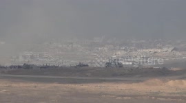 Israel: Israeli strikes in northern Gaza visible from Sderot area (2)