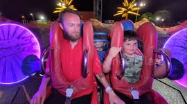 Boy lets loose cuss-filled meltdown on slingshot ride - leaves dad in stitches