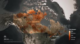 Canada: MOTION GRAPHICS - Hundreds of wildfires burn across Canada