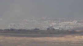 Israeli strikes in northern Gaza visible from Sderot area (2)