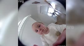Hilarious moment tot calls mum on Ring Doorbell