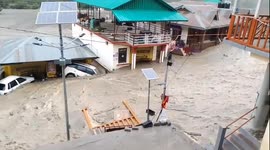 Roads covered in mud as floods engulf village in India