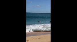 Man Gets Twice Slammed By Ocean Waves