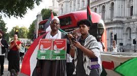 Sudanese Protest outside 10 Downing Street against the siege on El Fasher in Sudan and the on going conflict in Gaza.