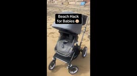How to use a stroller as a beach chair for babies/toddlers