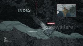 MOTION GRAPHICS - Mudslide strikes Indian village, rescue operation underway to find around 100 missing people