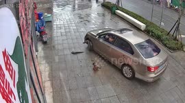 Cars wrecked as drivers repeatedly hit hard-to-see fire hydrant