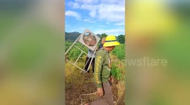 Farmers rescue dog stuck in 20ft deep well shaft
