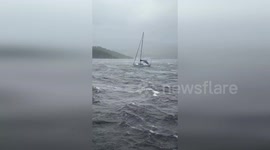 UK: Storm Floris Slams Boats With Hurricane Force Winds On Loch Linnhe