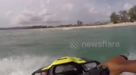 Tourist swept away by waves off beach in Phuket rescued by lifeguards on jet ski