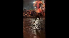 Men in heels race with a stumble in Ibarra, Ecuador