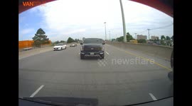 My rear dashcam shows the police officer talking to the reckless driver moments after pulling them over for cutting the cruiser off.