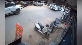 Five survive horror crash as rickshaw is crushed between two buses