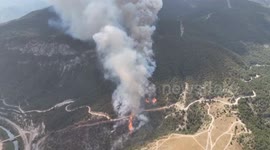 Firefighters battle forest fire in northern Türkiye's Karabuk province