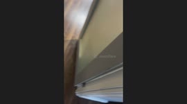Mom lets out a loud scream as son scares her while she cooks