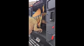 Dinosaur Crashes SWAT Truck at Sandy Springs Community Event