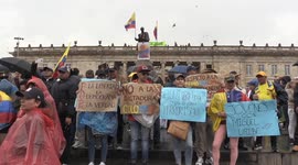 Hundreds rally in Medellin to protest house arrest of former Colombian President Uribe