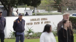 Pro Palestine protesters picket outside the US Consulate General in Cape Town, South Africa.