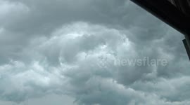 Swirling storm clouds signal severe weather in Liaoning, China