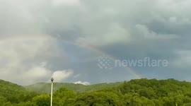 Rainbow over the mountains in Gray, Kentucky
