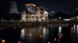 Lantern festival commemorating atomic bombing in Hiroshima, Japan