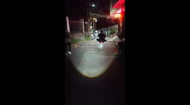 Motorcycle rear wheel detaches while riding in Fujian, China