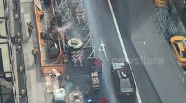 Footage shows dramatic Spider-Man stunt scenes being filmed on Glasgow streets