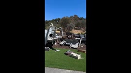War of the Worlds plane crash set meets holiday jingle in viral Universal Studios video