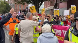 Up to a thousand take part in an anti-immigration protest in Nuneaton, UK