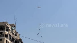 Gaza residents flock to collect air-dropped relief in blockaded Gaza