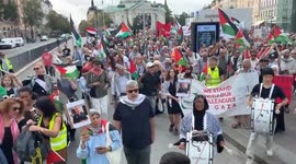 Sweden: Demonstrators in Stockholm show support for Palestine