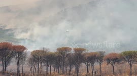 Firefighters tackle wildfire in Italy's Vesuvius National Park