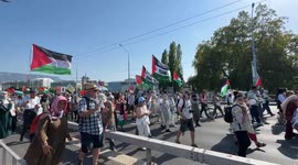 Thousands protest in Geneva against starvation in Gaza, hold Israel responsible