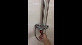 Shower head breaks and sprays water into toilet bowl in Shaanxi, China