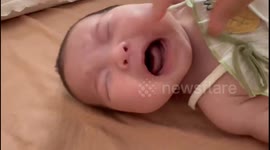 Baby cries more after playful teasing in Anhui, China