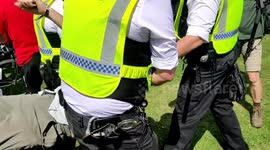 Protesters Arrested for Supporting Proscribed Group Palestine Action. Parliament Square, London, UK 09/08/2025