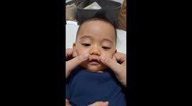 Baby’s adorable grumpy face when told no teeth in Zambales, Philippines