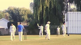 A local cricket match between to local teams between Fleckney and Oakham at Oakham