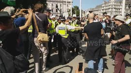 Police booed as they arrest elderly woman during London rally in support of Palestine Action
