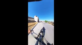 Bicycle crash on downhill road in León, Guanajuato