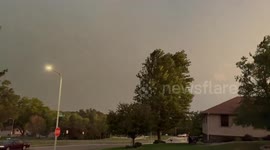 Severe thunderstorm with 91 mph winds in Omaha, Nebraska