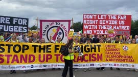 UK: Protest In Suppport Of Migrants Outside The Bell Hotel In Epping