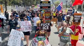 US: 'Rage Against the Regime' Protest in LA