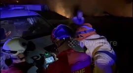 Spanish military conducts night operations on wildfires in Orallo, Yeres