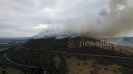 Drone footage of wildfire on Edinburgh's Arthur's Seat, blaze likely caused by 'human activity'