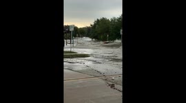 Flooding near Hart Park in Wauwatosa, Wisconsin, USA