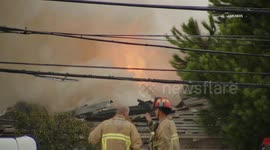 US, Los Angeles: Harbor Gateway Greater Alarm Commercial Fire Part 3